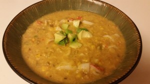 crab and corn soup finished