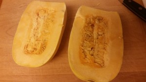 cut spaghetti squash