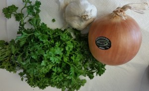 onion parsley and garlic