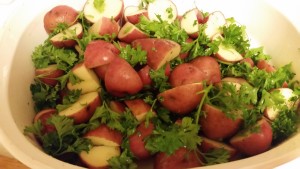 parsley potatoes prebaked