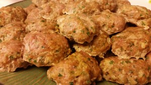 plateful of german meatballs close