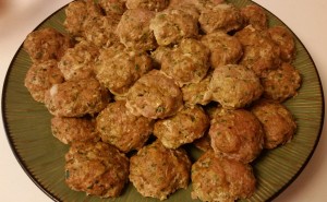 plateful of german meatballs far
