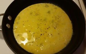scrambled egg - in pan