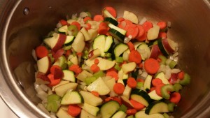 vegetables in pot - minestrone