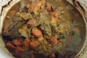 pumpkin curry beef stew cooked