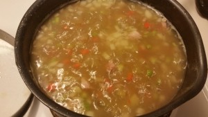 Split pea soup with ham - simmering