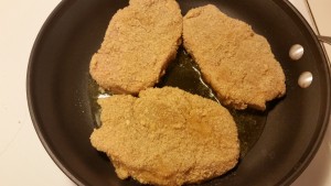 baked pork chops - frying side 1