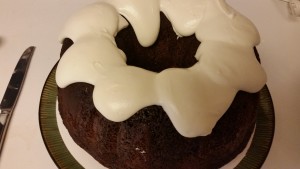 begin - eggnog icing cake