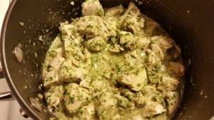 chicken with parsely pecan pesto - chicken and pesto