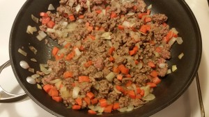 cream of mushroom ground beef - before sauce