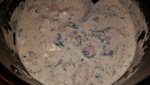 creamy lobster sauce finished
