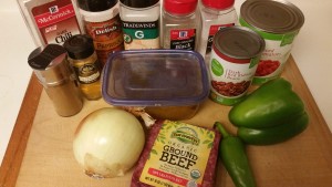 pumpkin chili- ingredients