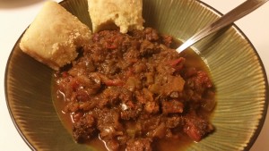 pumpkin chili - with cornbread