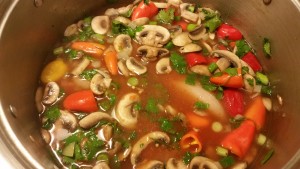 southwest chicken and rice pot - begining