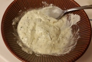 warm crab salad - sauce