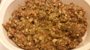 celery, onion, and carrot stuffing - finished