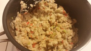 celery, onion, and carrot stuffing - mixed