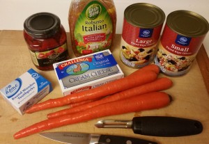 cream cheese olive penguins - ingredients