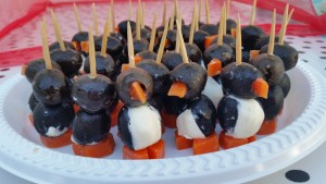 cream cheese olive penguins - plated