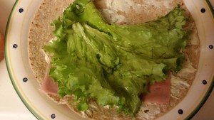 ham and cheese wrap - lettuce