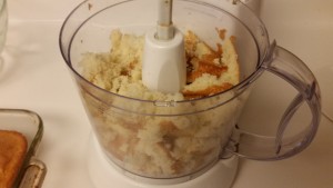 polar bear cake pop - cake crumbled