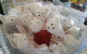polar bear cake pops - finished in bowl