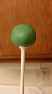 polar bear cake pops - stick inseted one
