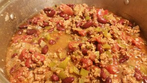 potluck chili - cooked