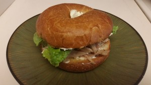 turkey bagel sandwich - closed
