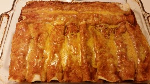 Chicken and spinach enchiladas - baked
