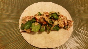 Chicken and spinach enchiladas - rolling enchiladas
