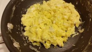 Ham, Egg and Cheese Breakfast Sandwich - eggs scrambled