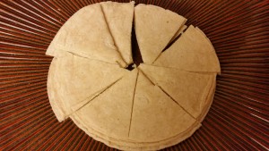 Homemade baked tortillas chips - cut tortillas
