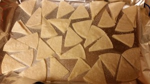 Homemade baked tortillas chips - prebaked