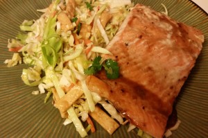 Toasted Sesame Asian Salmon Salad - plated
