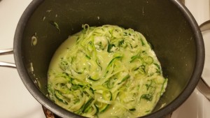 Zucchini noodles -  cooking