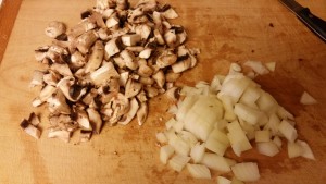 beef stroganoff - mushrooms and onions