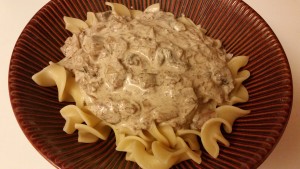 beef stroganoff - plated