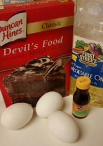 chocolate mint cake - ingredients 1