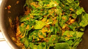palak paneer - spinach added