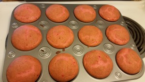 strawberry cupcakes - baked
